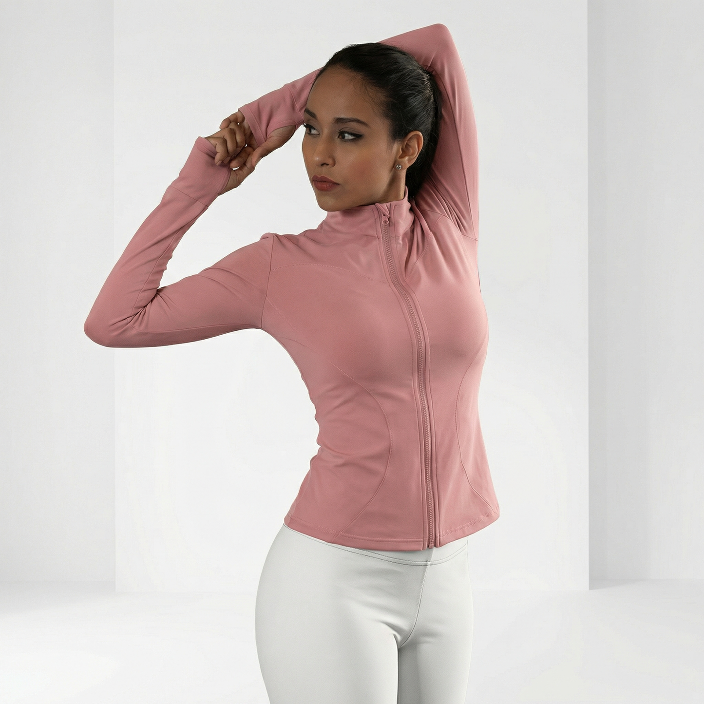 AYSOSE MotionEase™ SculptFit Zip Jacket – Women’s Quick-Dry Running & Pilates Layer