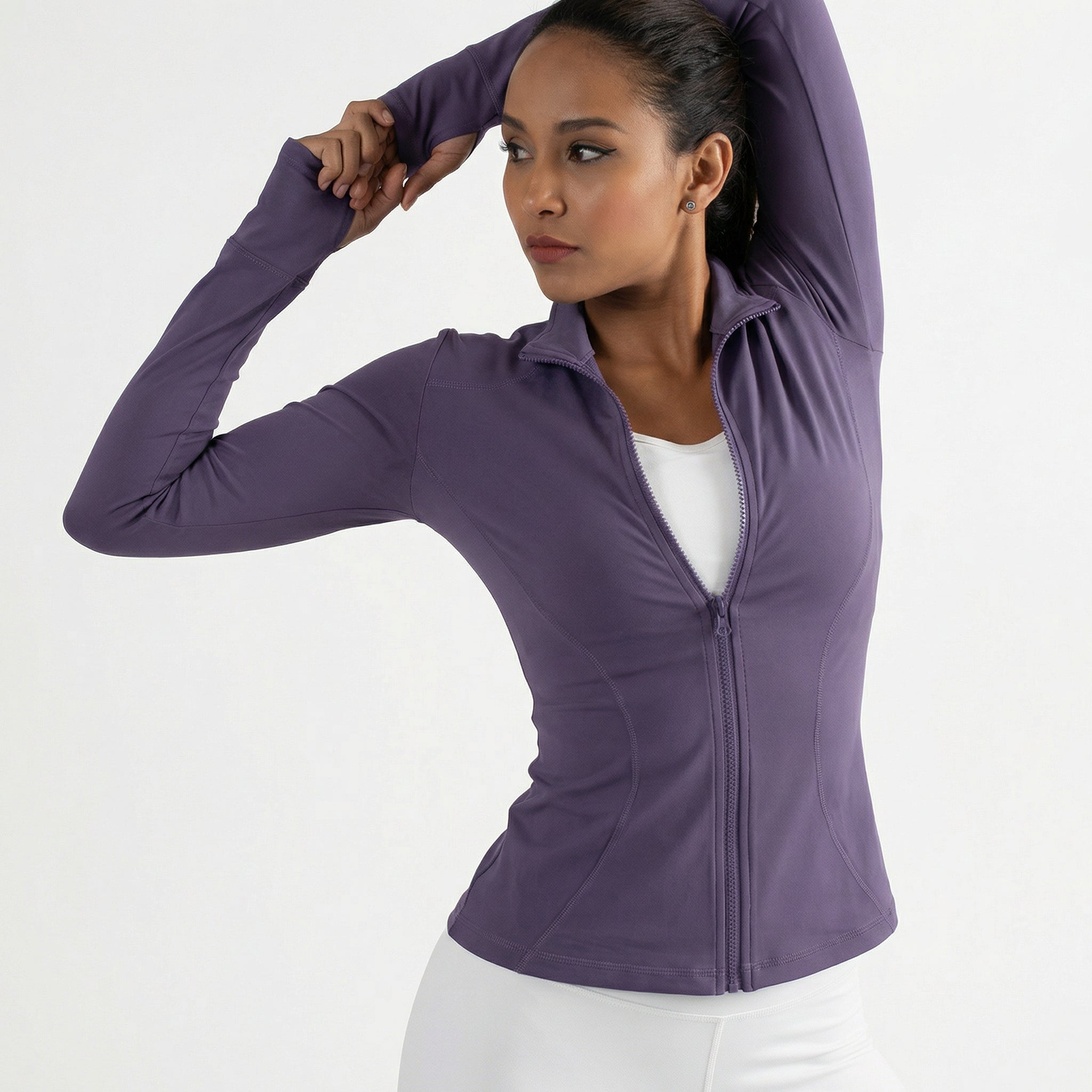 AYSOSE MotionEase™ SculptFit Zip Jacket – Women’s Quick-Dry Running & Pilates Layer